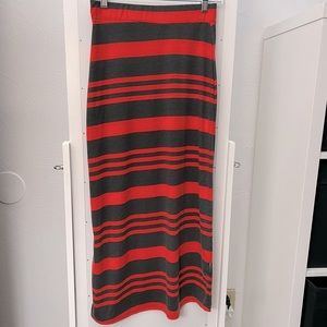 Ambiance striped maxi skirt